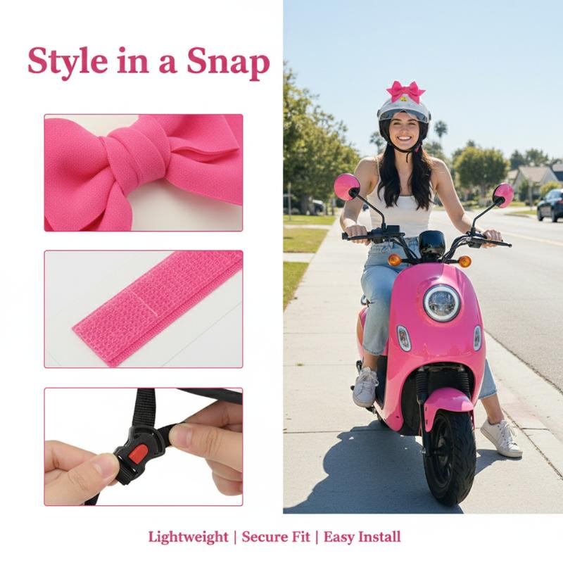 Car Accessories For Women - Motorradhelm-Schleifendekoration Elektrofahrrad-Helm Autokarosserie-Dekorationszubehör Selbstklebende Schleife für
