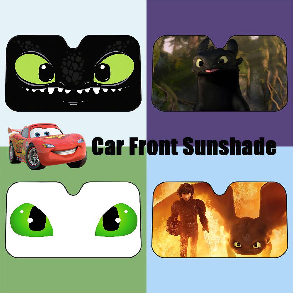 Car Accessories Outside - Cartoon EYE Toothless Windschutzscheiben-Sonnenschutz Auto-Fensterabdeckung Sonnenschutz