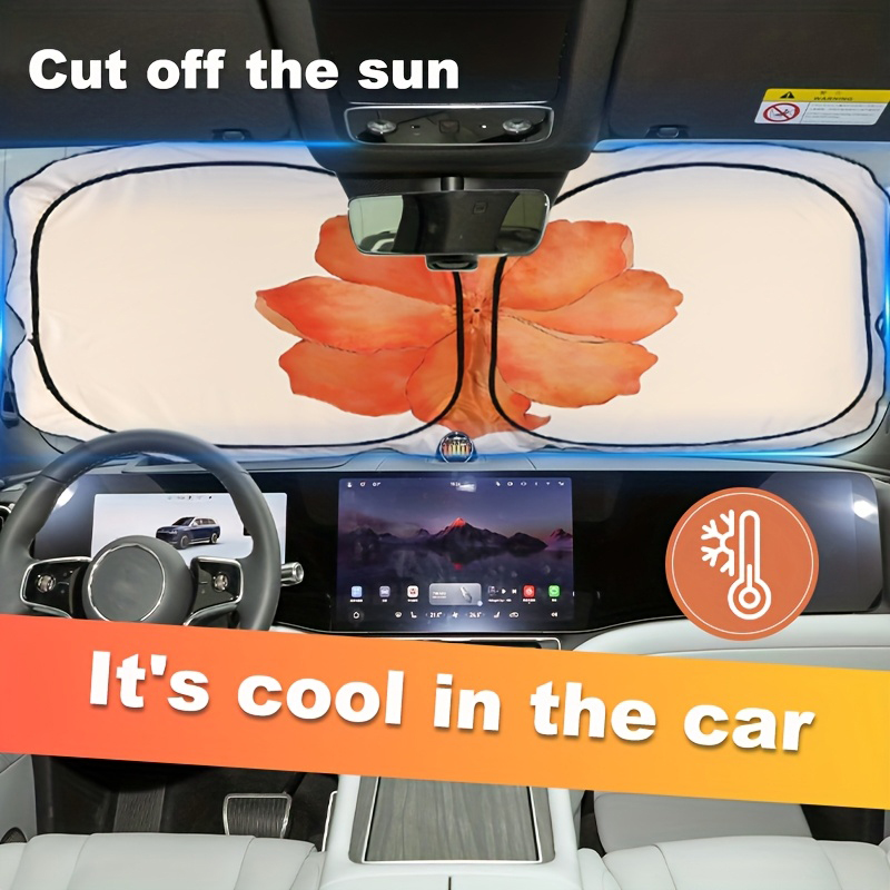 Car Accessories You Must Have - Sommerauto-Sonnenblende mit Wärmeisolierung, bedrucktes Blumenmuster, ein