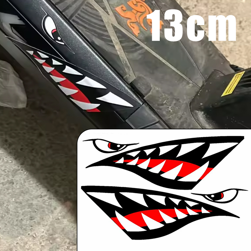 Car Accessories Outside - JDM Haifischmaul-Zähne Autoaufkleber Cartoon Lustig Wasserdicht
