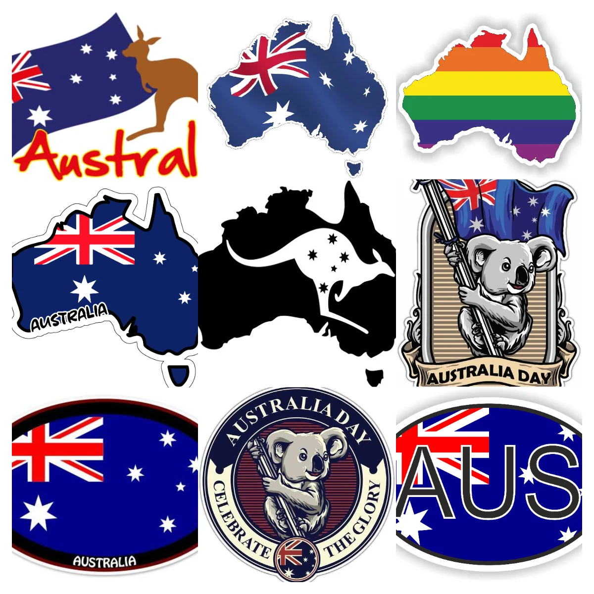 Car Accessories Australia - AUS Australien Flagge Karte Emblem Kreative