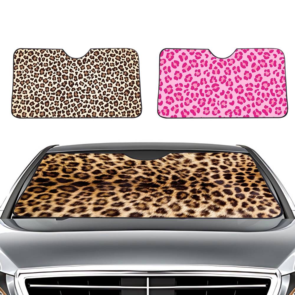 Car Accessories Outside - Tierfell (Leopardenmuster) Auto-Sonnenschutz, Windschutzscheibe, Auto-Windschutzscheiben-Abdeckung, Sonnenschutz,