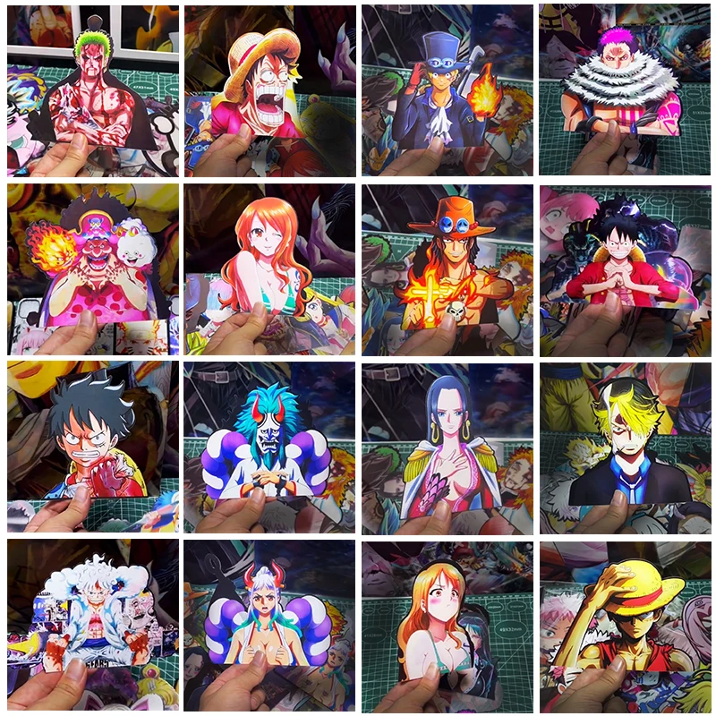 Car Accessories Japanese - ONE PIECE 3D-Lentikular-Aufkleber, Ruffy Nami Zooro-Thema,