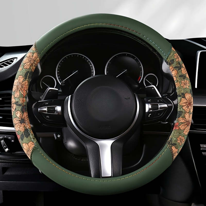 Car Accessories Cork - Fit Napa-Lenkradbezug mit Korkdruck – Vintage-grünes