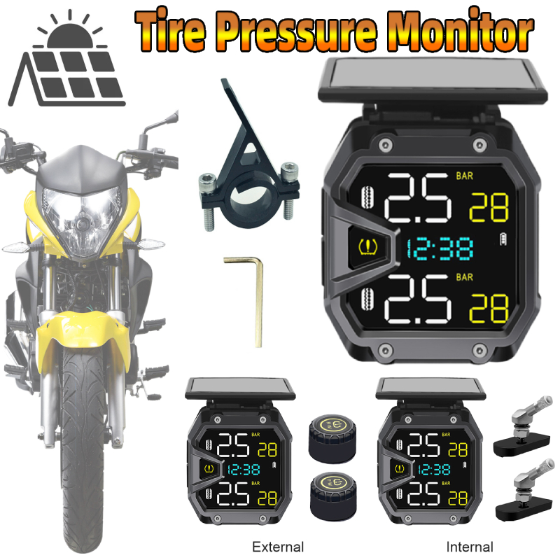 Tire Pressure Monitor - Motorrad TPMS Solar Power Fahrrad Luftdruck