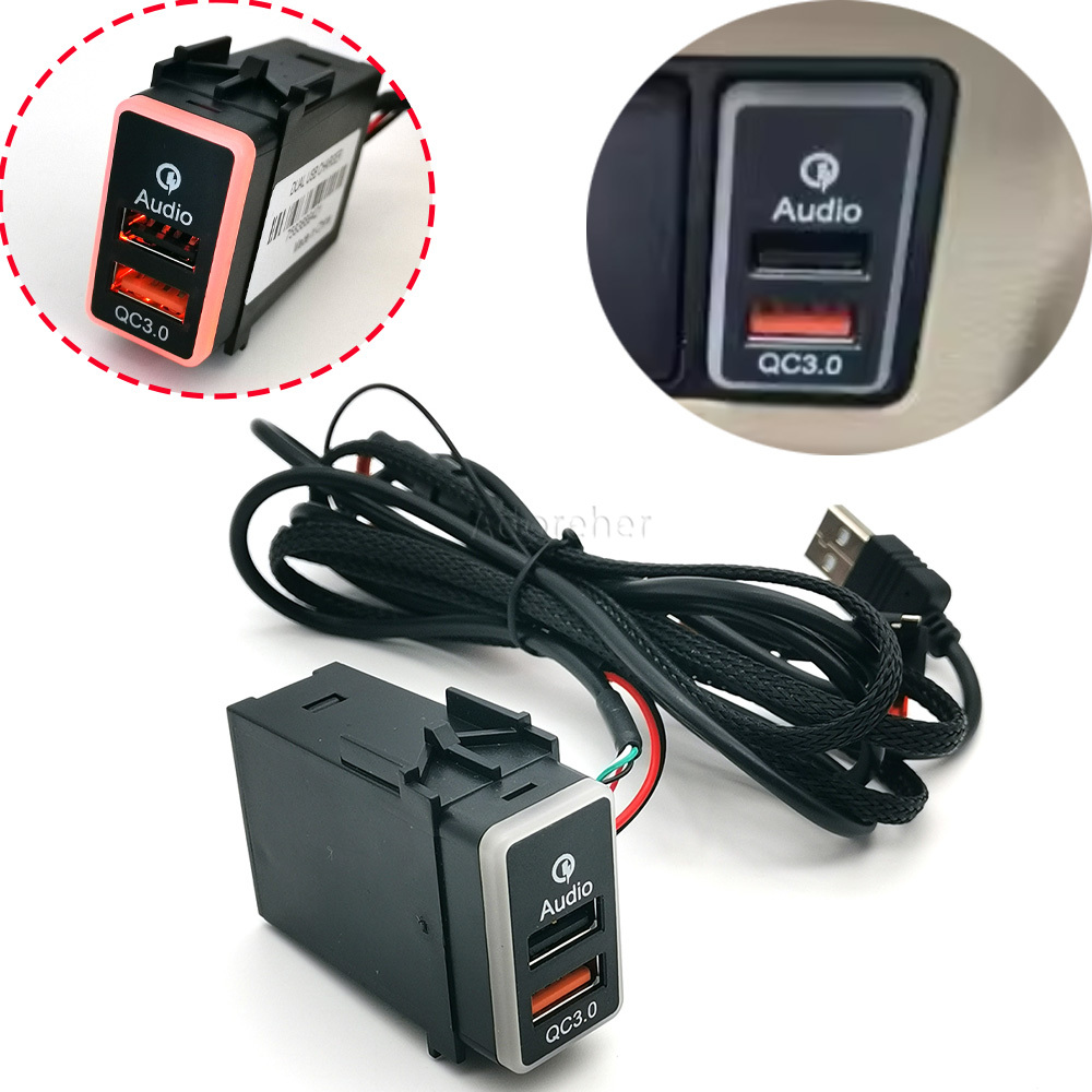 Car Accessories Nissan Xtrail - 12V/24V Auto QC3.0 USB-Eingangsadapter Dual-Ladegerät Audio