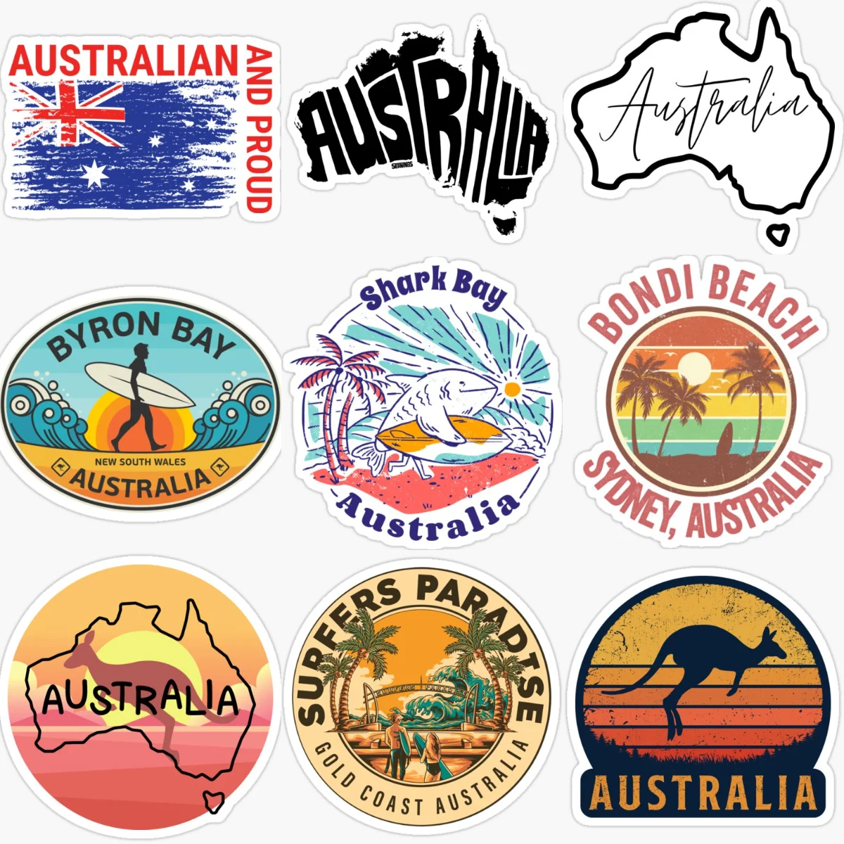 Car Accessories Australia - AUS Australien Flagge Karte Landschaft Emblem