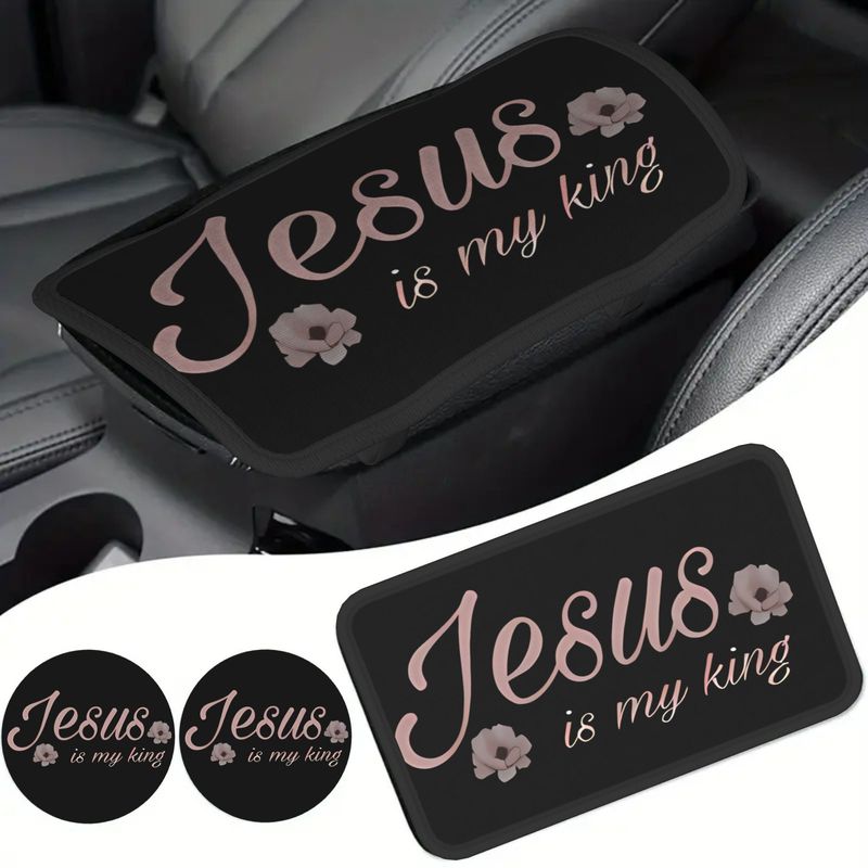 Car Accessories For Women - Is My King Armlehnen-Getränkehalter-Set mit Album-Cover-Design,