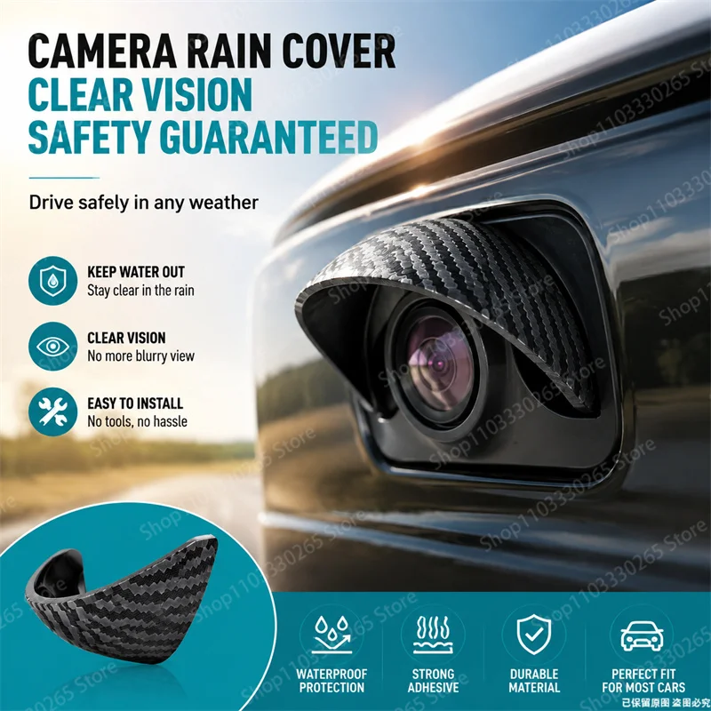 Car Accessories Outside - Kohlefaser-Texturierte Regenabdeckung, Wasserdichter Sonnenschutz, Selbstklebende Schutzabdeckung