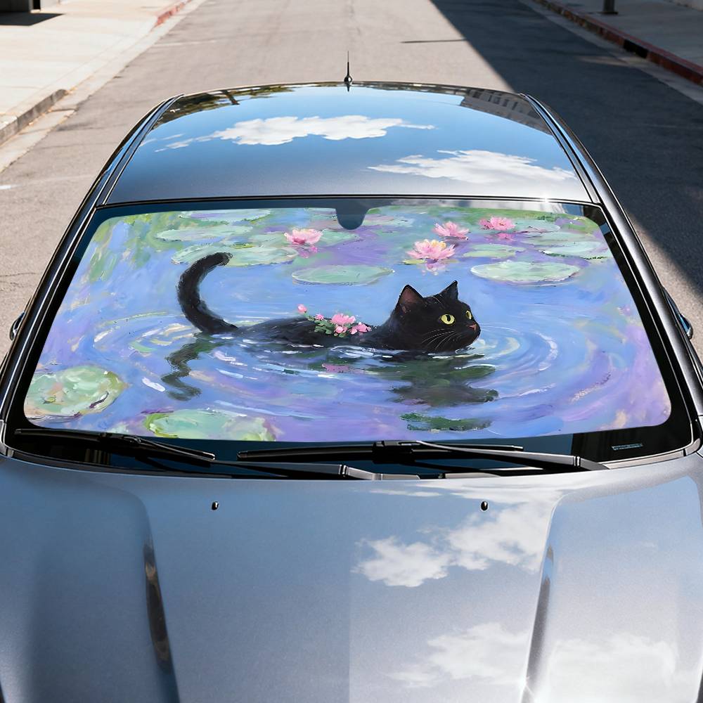 Cartoon Katze im Lotusblatt Au – Car Accessories Outside Bewertung und Preis