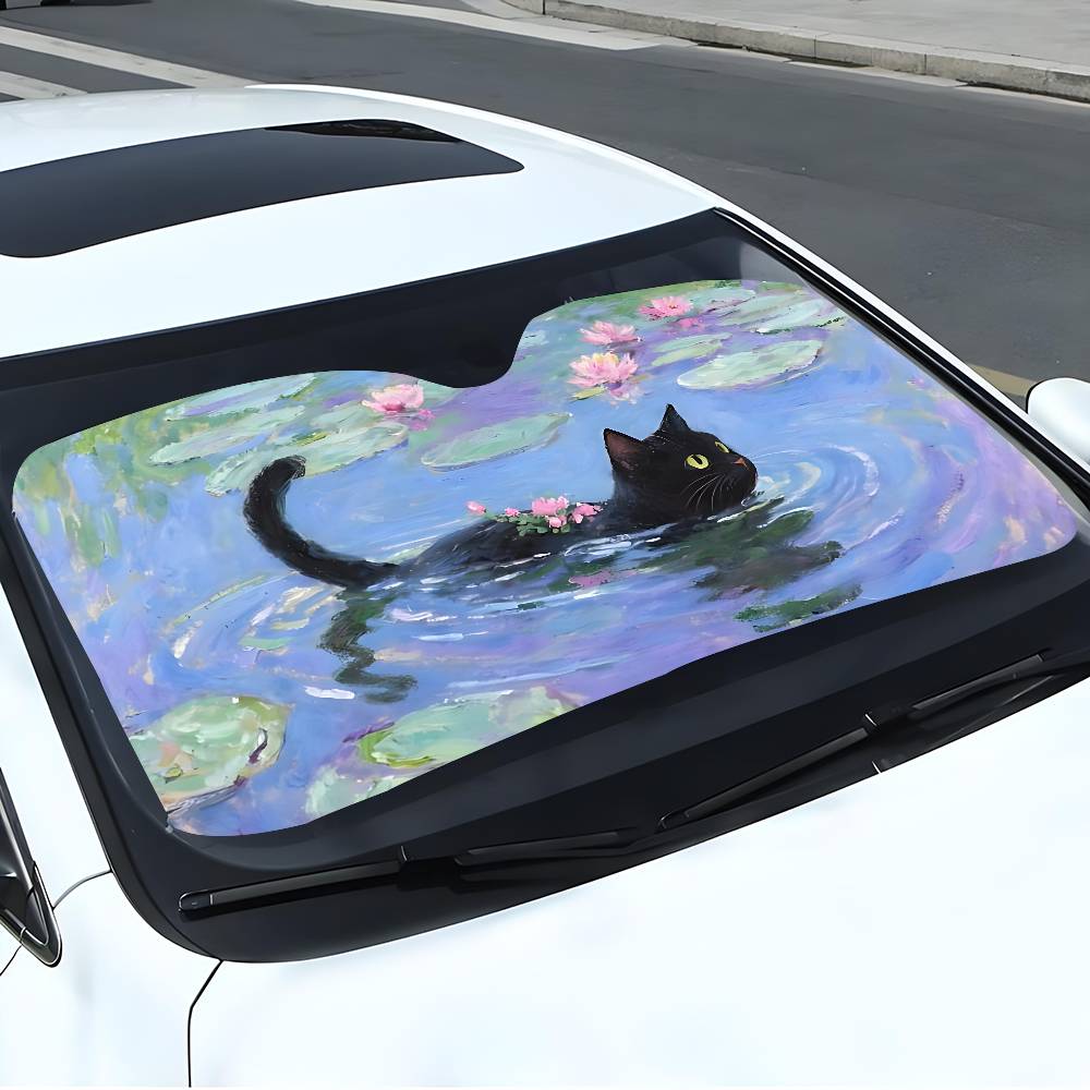 Cartoon Katze im Lotusblatt Au – Car Accessories Outside Bewertung und Preis